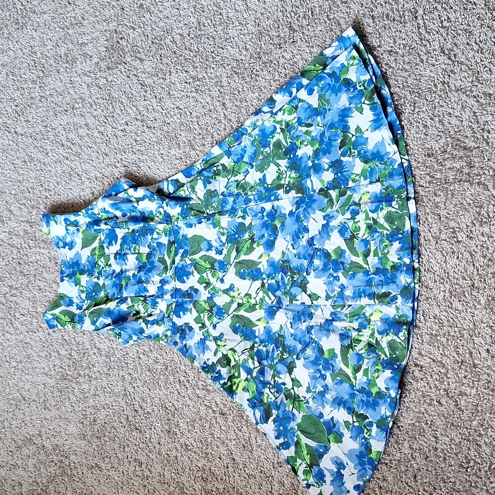 Milly Blue Floral Midi Dress